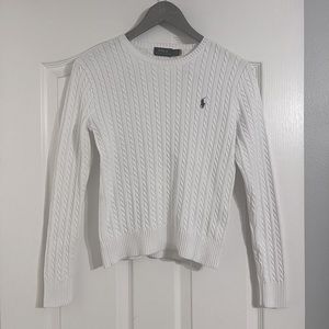 Polo Ralph Lauren cable knit white sweater size small